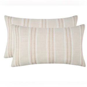 Sophisticated Cream and Tan Striped Accent Pillow cover set  ~ New~